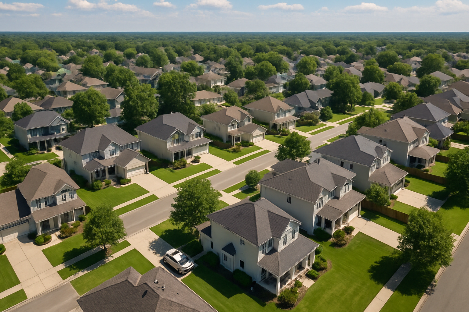 photographic sky view pitcure of real estate