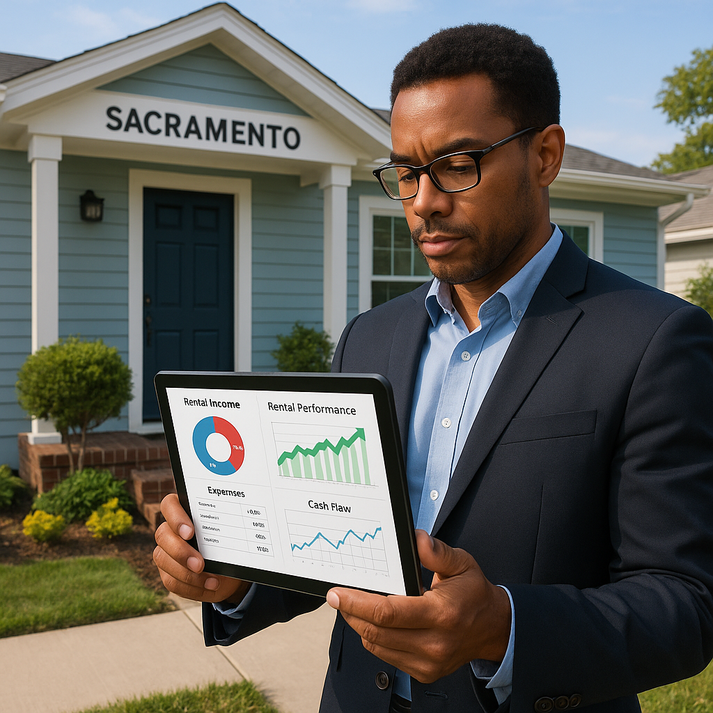 A professional property manager analyzing rental p