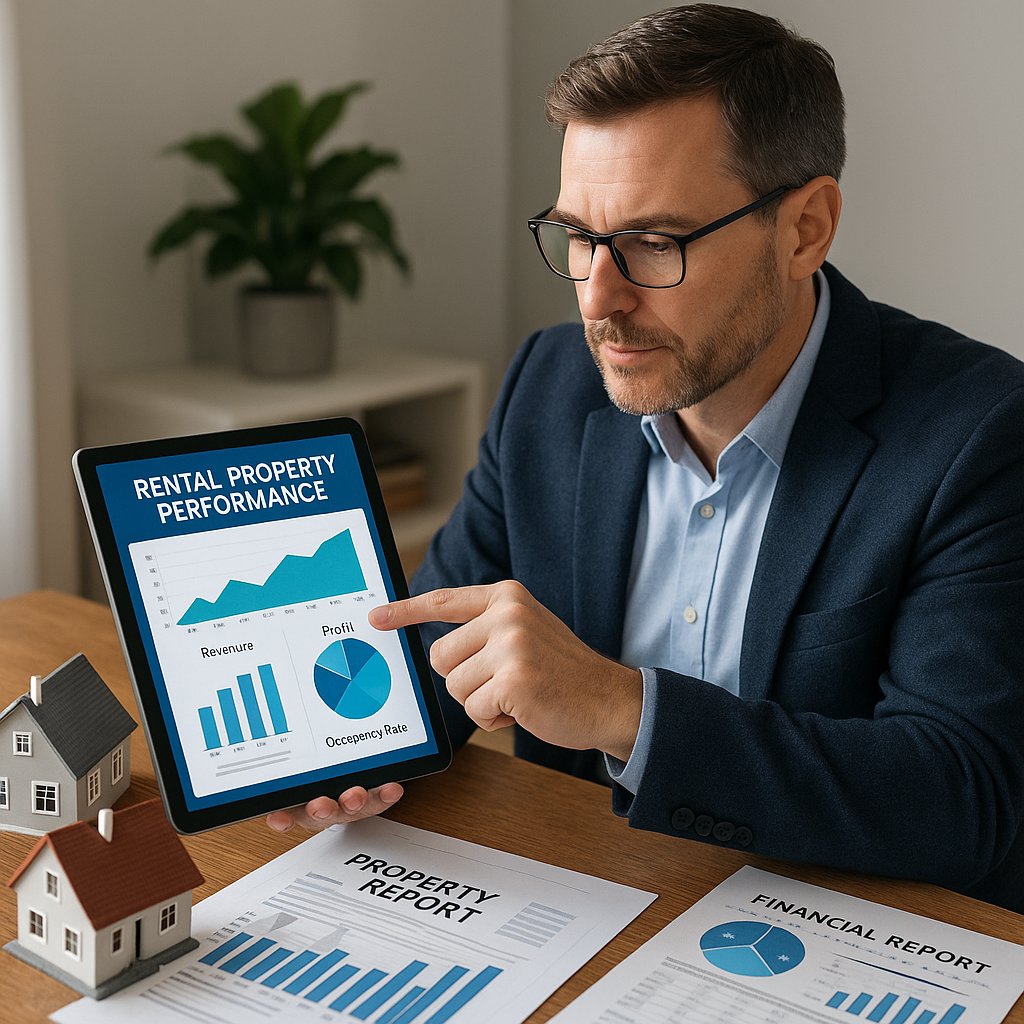 A professional property manager utilizing digital