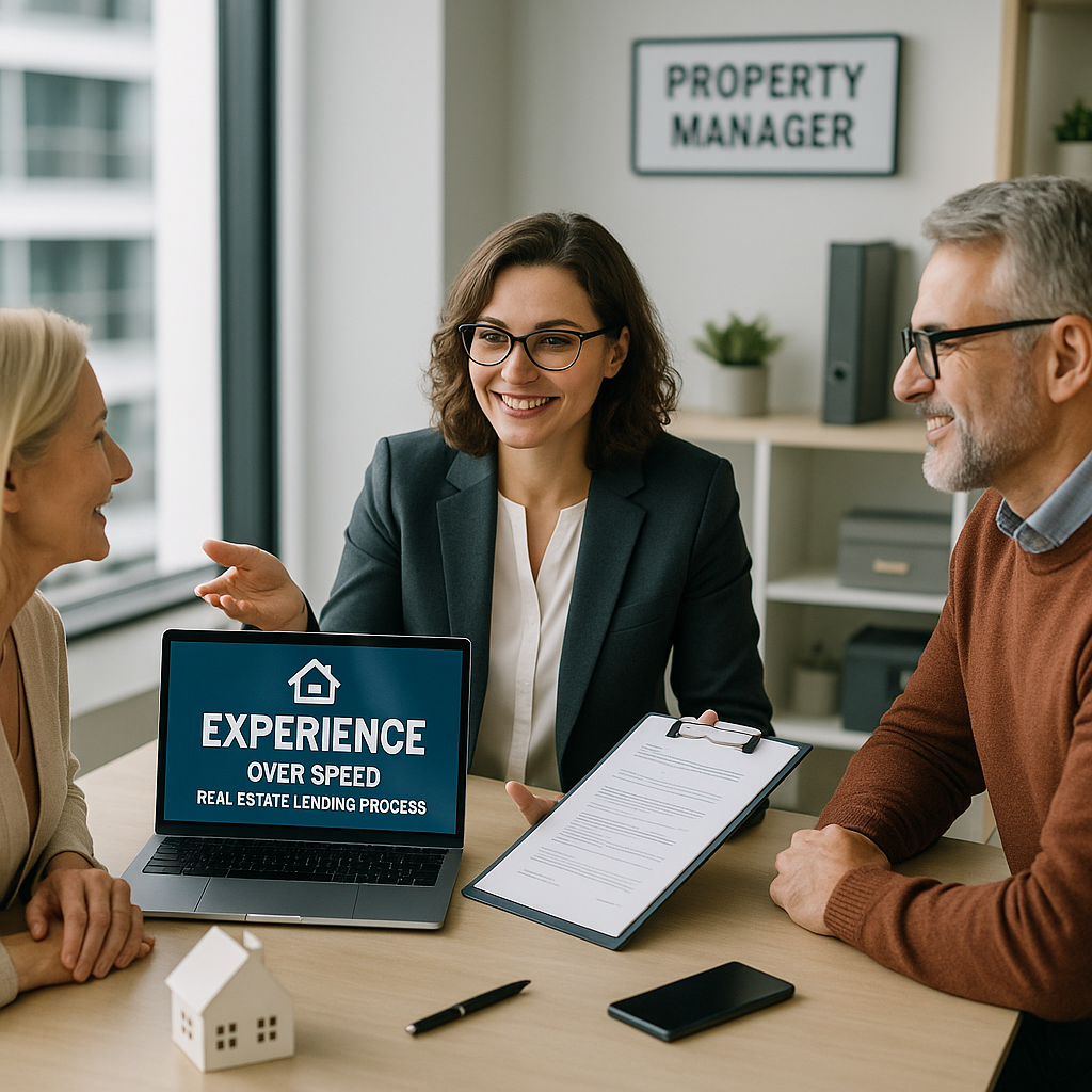 A property manager engaging with clients in a mode