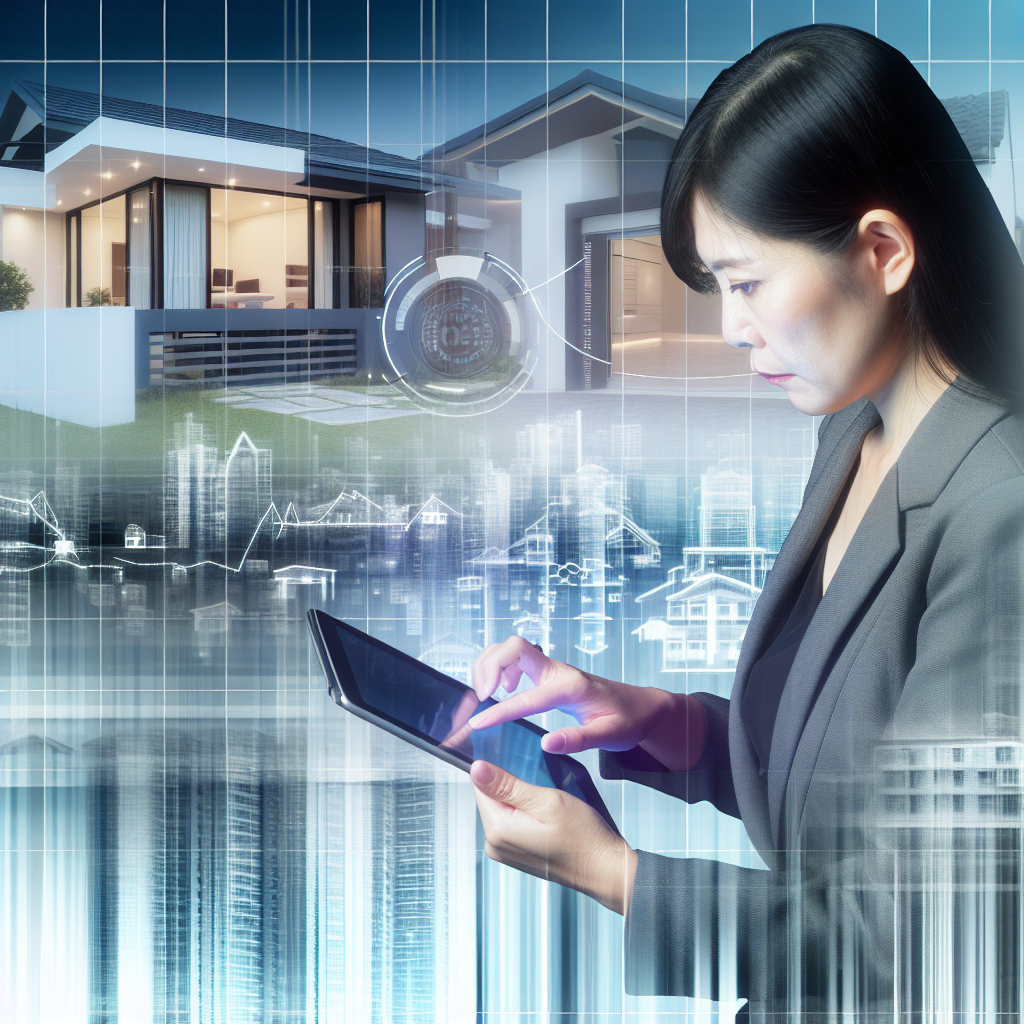 A real estate agent analyzing home data and neighb