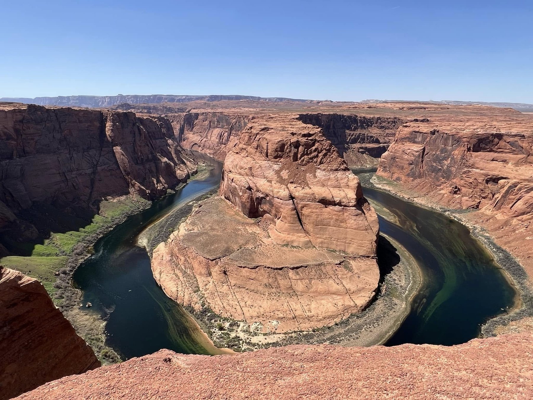 Aerial view of Horseshoe Bend on the Colorado River near Page Arizona