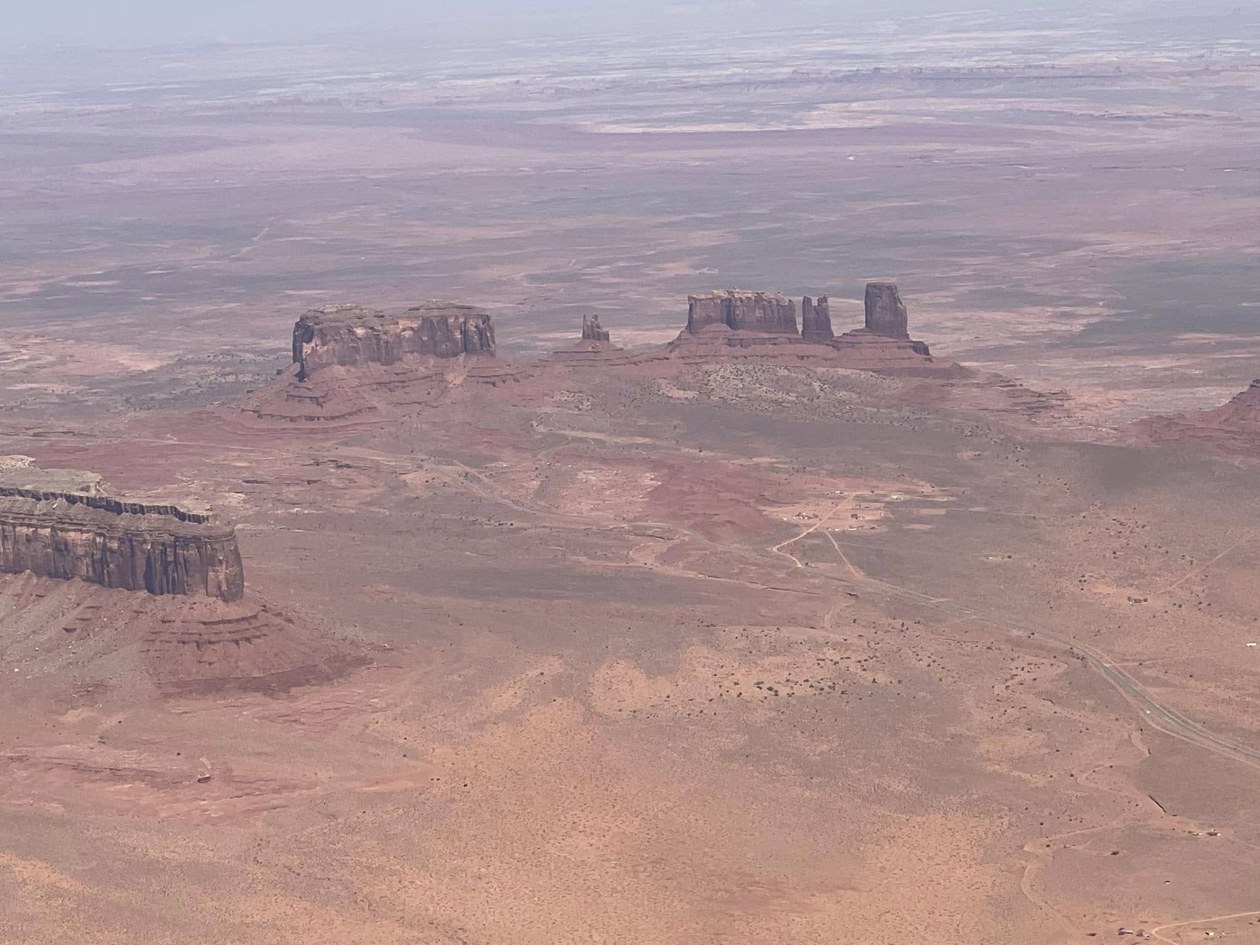 Aerial view of Monument Valley with the iconic mesa formations